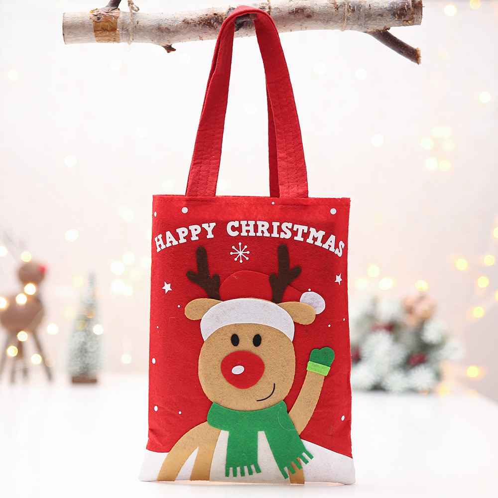 Red Christmas Decorative Items Posted On The Burqa Children Gift Candy Bags Pocketed